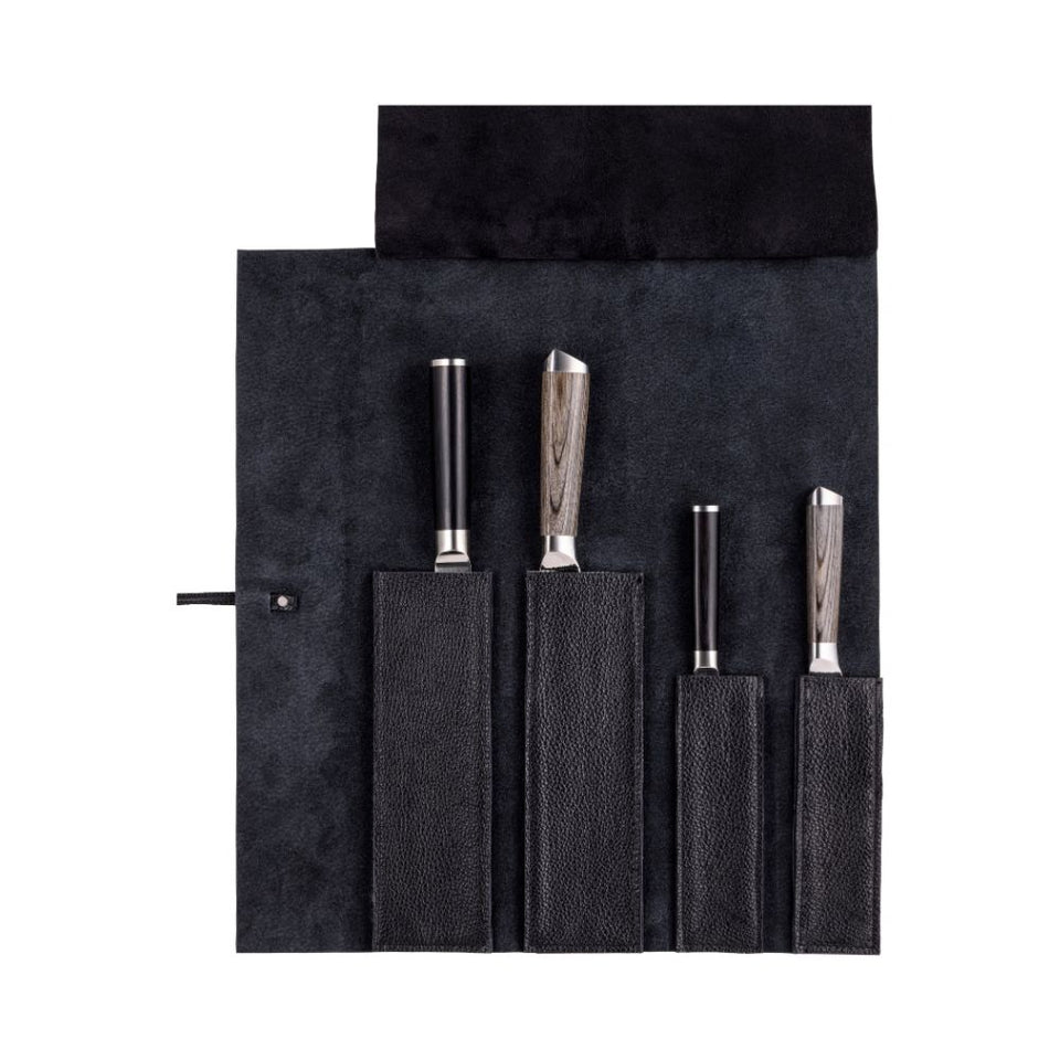 Shun Leather Knife Roll 4 Slot